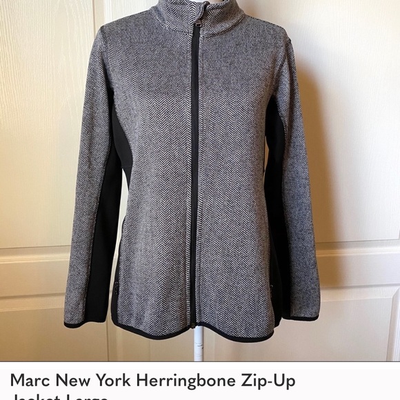 EUC!! Marc NY Andrew Marc Women’s Size L Chevron Pattern - Picture 2 of 6